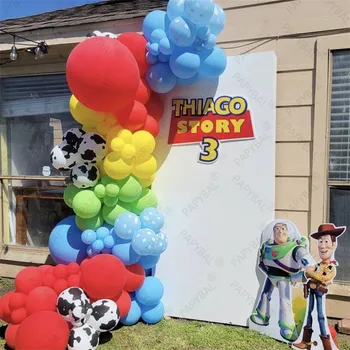Disney Toy Story Сине-Желтый Комплект для Арки с Гирляндой из латексных воздушных шаров для детского Дня Рождения, Украшение из воздушных шаров для Душа ребенка для мальчиков Air Globos