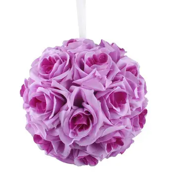 1 шт. имитация шифрования Свадебной вечеринки, шар из роз, наружное украшение, фиолетовый 20 см