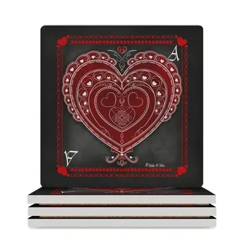Керамические подставки Dark Luxary Ace of Hearts (квадратные), керамический коврик для посуды, подставки для подставок