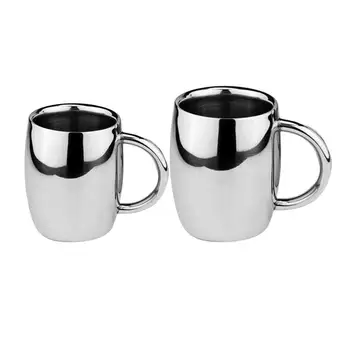 2 Изолированные кофейные, пивные, чайные кружки с двойными стенками, детская кружка для питья из нержавеющей стали