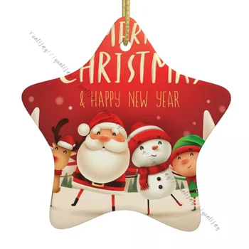 1 Упаковка Санта Клаус Снеговик Северный олень и Эльф В рождественской керамической Подвеске Украшения для рождественской елки для рождественского праздничного декора