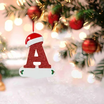 2023 Рождественская елка, украшение, подвеска с буквами, 26 букв, домашняя праздничная деревянная подвеска, Рождественский Новогодний декор, Настраиваемый орнамент