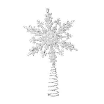 Рождественская Елка Снежинка Топпер Декор Орнамент На Верхушке Дерева Украшение для Рождественского Украшения