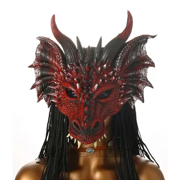 Маска для украшения Хэллоуина, бал, карнавальная вечеринка, косплей, наряжаемая маска животного дракона