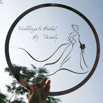 Обруч для свадебного знака на заказ, настенная вывеска для фотосессии Для жениха и невесты, Персонализированное Зеркало, Декор из акриловой свадебной вывески из розового золота