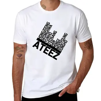Новые имена участников ATEEZ, Дизайнерская футболка, кавайная одежда, винтажная одежда, мужские графические футболки в стиле хип-хоп