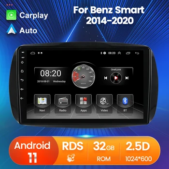Android 11 Автомобильный Видеоплеер GPS Трек Carplay Для Mercedes Benz Smart Fortwo C453 A453 W453 2015 2016 2017 2018 Авторадио BT