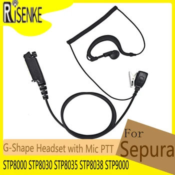RISENKE-Наушник для портативной рации, Двусторонней радиосвязи, Г-образной гарнитуры с микрофоном PTT, STP8000, STP8030, STP8035, STP8038, STP9000