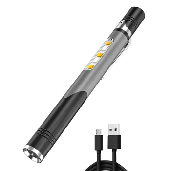 USB Перезаряжаемый фонарик-фонарик Профессиональный медицинский инспекционный фонарик первой помощи с зажимом для диагностики врача и медсестры