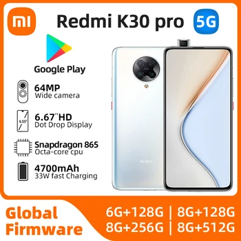 xiaomi redmi k30 pro Android 5G Разблокирован 6,67 дюйма 8 ГБ оперативной памяти 256 ГБ ПЗУ Всех цветов в Хорошем состоянии Оригинальный подержанный телефон
