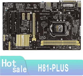 H81-PLUS Настольная Материнская плата H81 LGA 1150 LGA1150 i7 i5 i3 DDR3 SATA3 USB3.0 Оригинальная Б/у