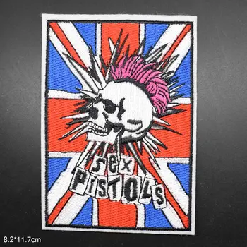 Музыкальная группа Sex Pistols Большого размера, Вышитые Утюгом Нашивки для одежды, Наклейки для одежды Оптом