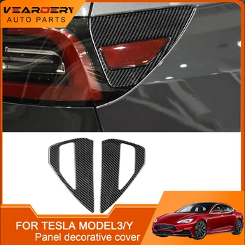 Для Tesla Модель Y 2020 + Модель 3 2017-2022 Настоящее Углеродное Волокно Зарядный Порт Панель Накладка Аксессуары Для Дооснащения Автомобиля Наклейка