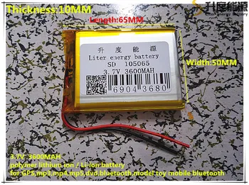 li-po 3,7 В 3600 мАч 105065 литий-полимерные Li-Po литий-ионные аккумуляторные батареи для Mp3 MP4 MP5 GPS