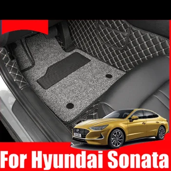 Автомобильный коврик для пола, внутренний ковер, коврики для ног из искусственной кожи, Аксессуары для защиты Hyundai Sonata 2020 2021 DN8 10th