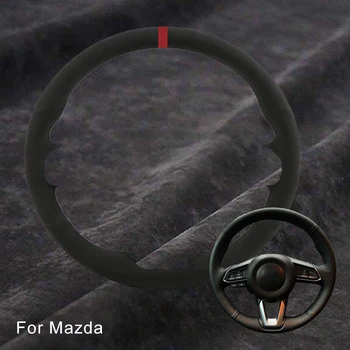 Индивидуальный Автомобильный Чехол Для Руля Mazda CX-3 CX3 CX-5 CX5 2017 2018 Mazda 6 CX-9 Замшевая Оплетка Для Рулевого Колеса Нескользящая