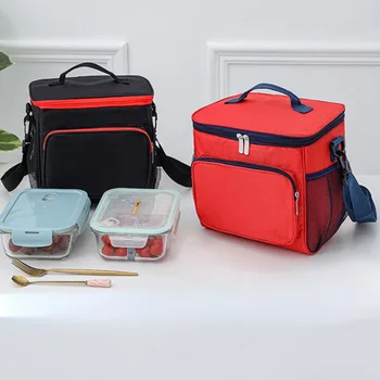Портативная сумка для пикника, Термоизолированный Ланч-бокс, Сумка-холодильник, Водонепроницаемый рюкзак, Сумка для Бенто, Сумки для хранения школьной еды.