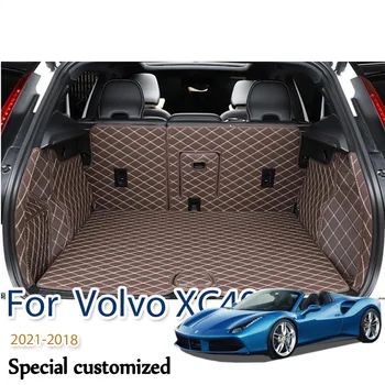 Высокое качество! Специальные коврики в багажник автомобиля для Volvo XC40 2021-2018 Водонепроницаемые ковры для багажника грузового лайнера Аксессуары Кожаный стиль