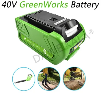 40V 18650 Литий-ионная Аккумуляторная Батарея 40V 6000mAh для GreenWorks 29462 29472 29282 G-MAX GMAX Газонокосилка Электроинструмент Аккумулятор