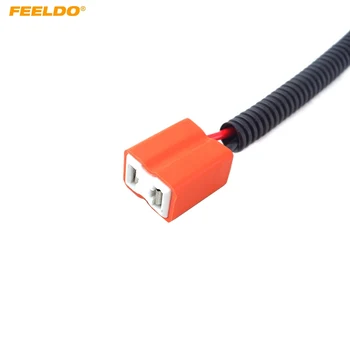 Высококачественная автомобильная лампа накаливания FEELDO H7 прямого типа соединяется с розеткой с помощью жгута проводов #5467