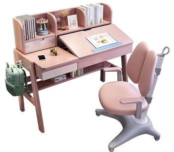 Розовый письменный стол Минималистичный студенческий стол для малышей в скандинавском стиле, детский письменный стол для детей, детская мебель
