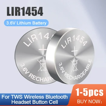 1-5ШТ LIR1454 LIR 1454 3,6 В Литиевая Литий-ионная Аккумуляторная Батарея Для TWS Bluetooth Гарнитуры Смарт-Часов Браслет CR1454 ICR1454S