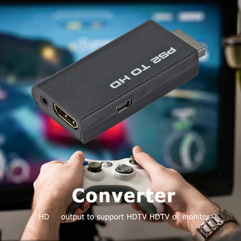 Конвертер, адаптер для игровой консоли, конвертер, адаптер для монитора игровой консоли для PS2 в HDMI-совместимый аудио-видео