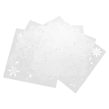 6шт Рождественских трафаретов в виде снежинок, шаблона для рисования, шаблонов для раскрашивания вырезок