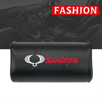 Автомобильные подушки для шеи с обеих сторон кожаный чехол для подголовника Ssangyong kyron Rexton korando Actyon Sports Tivoli Rodius