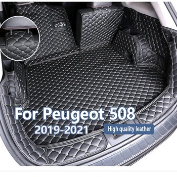 Коврик для багажника автомобиля с высоким бортом для Peugeot 508 2019 2020 2021 Коврик для багажника автомобиля, коврики для украшения заднего грузового лайнера, Автоаксессуары для грузовиков