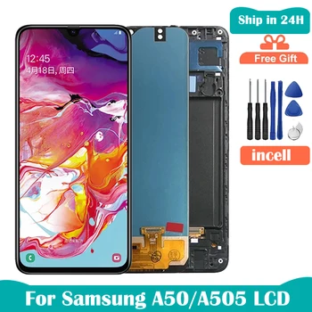 замена экрана incell A50 Для Samsung Galaxy A50 SM-A505FN/DS A505F/DS A505 ЖК-дисплей С Сенсорным Экраном, Дигитайзер С рамкой