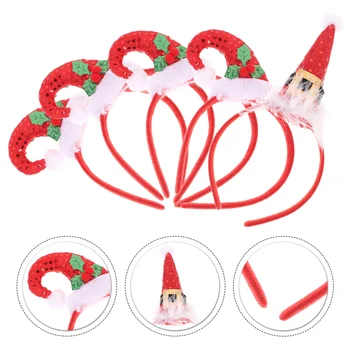 Рождественская повязка на голову, Рождественская мини-шляпа, конус для волос, обручи для волос Санта-Клауса, Головные уборы для женщин
