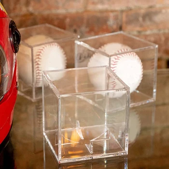 Прозрачная витрина для бейсбола для гольфа, Акриловая Прозрачная коробка для хранения бейсбола, Квадратная защита от ультрафиолета Для незабываемой коллекции