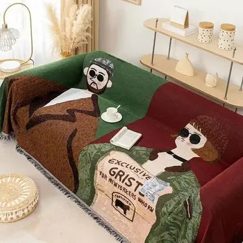 Новый чехол для дивана в гостиной, Мягкое Вязаное Покрывало, украшение дома, Гобелен, одеяло в стиле мультяшных персонажей, коврик для кемпинга