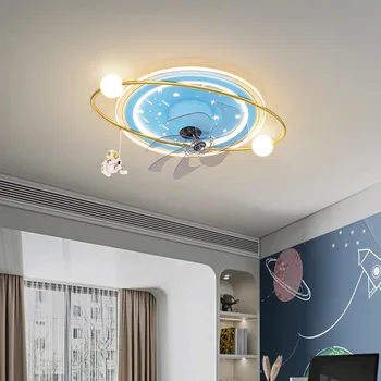Уютный и романтичный Астронавт 2023, Новый детский потолочный вентилятор с качающейся головой, лампа для комнаты, домашний потолочный вентилятор