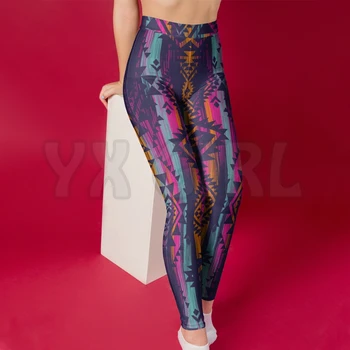 Женские леггинсы YX GIRL для девочек с 3D-принтом Native, сексуальные эластичные женские обтягивающие леггинсы, готические леггинсы для йоги