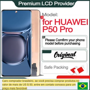 Замена ЖК-дисплея для HUAWEI P50 Pro, Сенсорный экран, 100% оригинал, Дисплей JAD-AL50, JAD-LX9, JAD-AL00, 6,6 дюйма