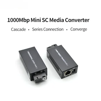 1 Пара Гигабитных 100/1000 М A/B SC Ethernet Оптоволоконный Коммутатор Медиаконвертер Rj45 Оптический Приемопередатчик 20 КМ fibra Коммутатор с Источником Питания