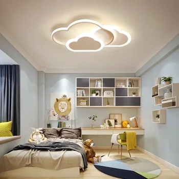 Новая люстра, светодиодный розовый потолочный светильник для детской комнаты, спальни, кабинета, детской, современный светильник Creative Cloud с регулируемой яркостью