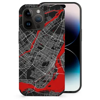 Карта города Монреаль, Канада - Чехол для телефона для Iphone 14 Pro Max 13 12 Mini 11 Xr 7 8 Plus, чехол из волокнистой кожи, город Монреаль