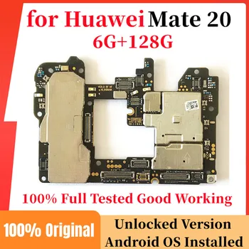 для материнской платы Huawei Mate 20 Оригинальная разблокированная материнская плата емкостью 128 Гб с полной микросхемой, логическая плата Полностью протестирована, хорошо работает