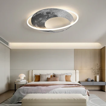 Современный минималистичный светодиодный потолочный светильник для спальни, декор в виде детской Луны, потолочный светильник для детской комнаты, креативное светодиодное освещение планеты в комнате