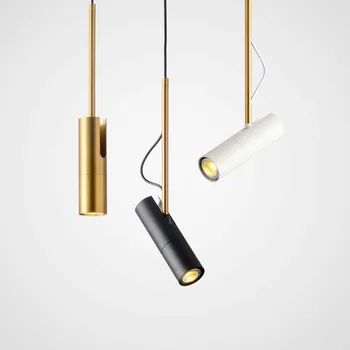 Прикроватный подвесной светильник в скандинавском стиле, постмодернистский белый, черный, золотой вращающийся подвесной светильник, ресторан, бар, кухонный точечный светильник