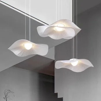Современные тканевые подвесные светильники ручной работы в скандинавском минималистичном стиле, прикроватные тумбочки для спальни, гостиную украшают легкие подвесные светильники для обеденного стола
