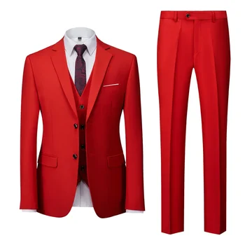 13-цветный блейзер, жилет, брюки, бутик элитного бренда, однотонный деловой мужской костюм из 3 предметов и свадебное платье для жениха из 2 предметов