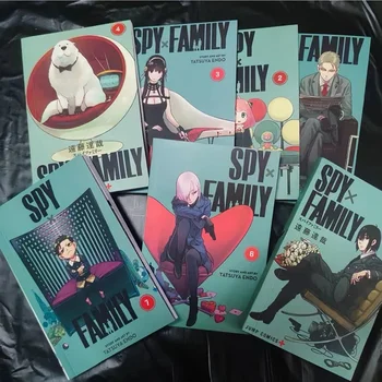 7 книг японского аниме и манги на английском языке (SPY × FAMILY), смешные и юмористические романы о ШПИОНСКОЙ СЕМЬЕ, аниме-книги, случайные подарки