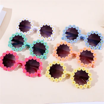 Корея Детские Солнцезащитные очки Круглый цветок Модные Детские Солнцезащитные очки Детские Оттенки Очки UV400 Наружные Солнцезащитные очки